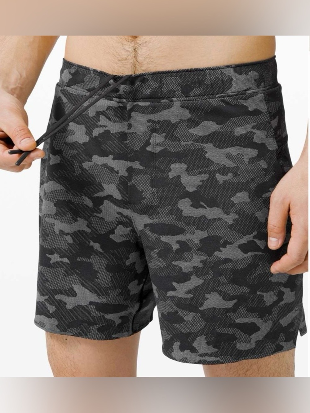 Lululemon Men's Surge Athletic Shorts 6” Camo with Drawstring Size M